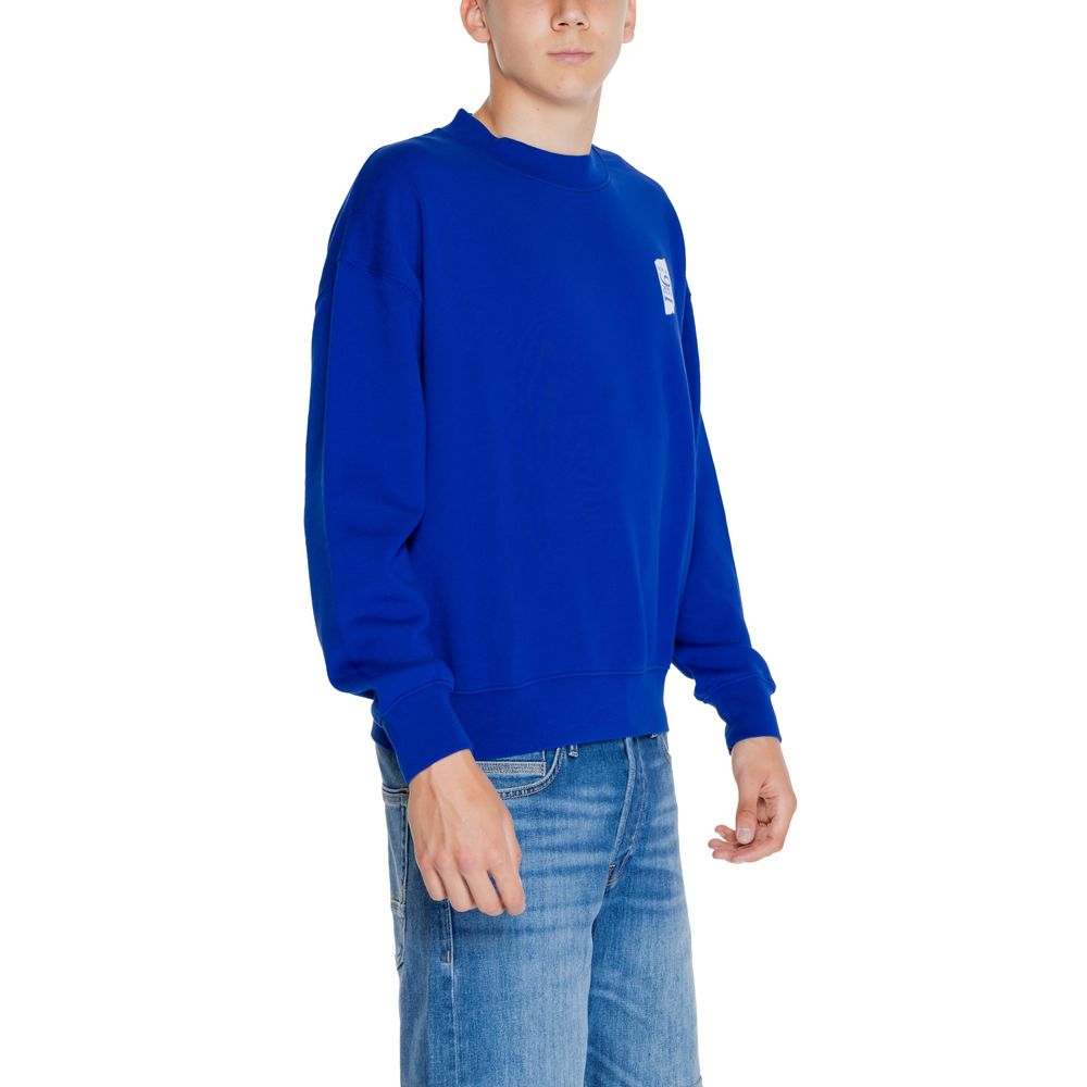 Replay Blue Cotton Sweatshirt $183.00 Replay Luzworld