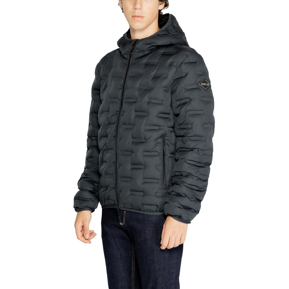 Replay Blue Polyester Jackets & Coat $595.00 Replay Luzworld