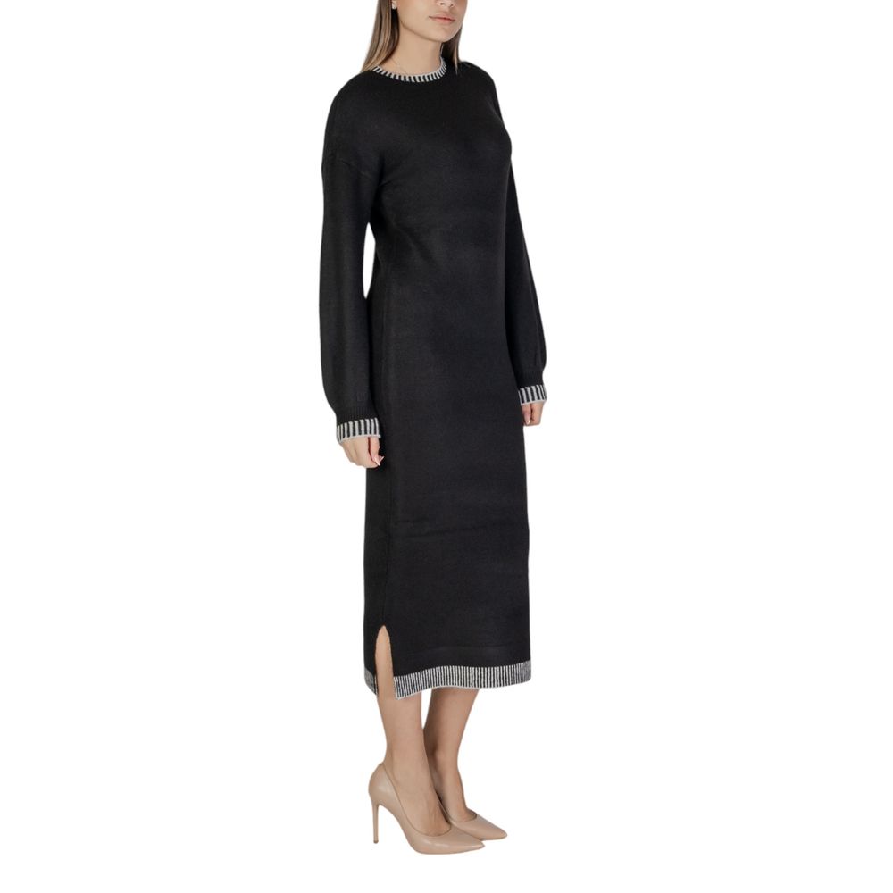 Vila Clothes Black Polyester Midi