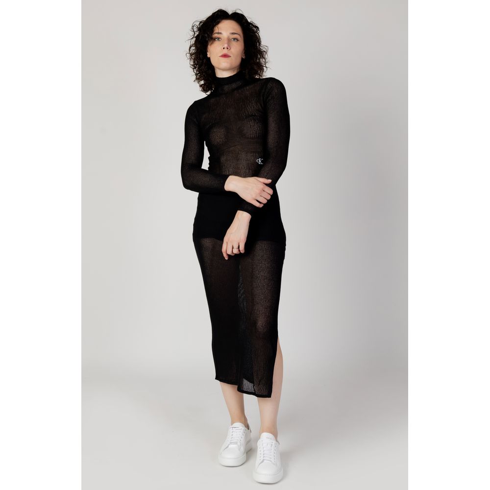 Calvin Klein Jeans Black Marabou Long