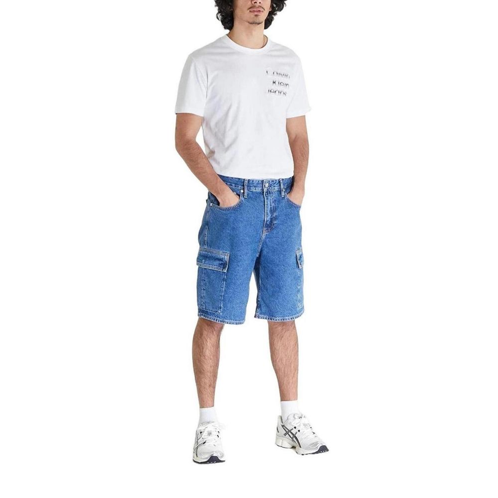 Calvin Klein Jeans Blue Cotton Bermuda $200.00 Calvin Klein Jeans Luzworld
