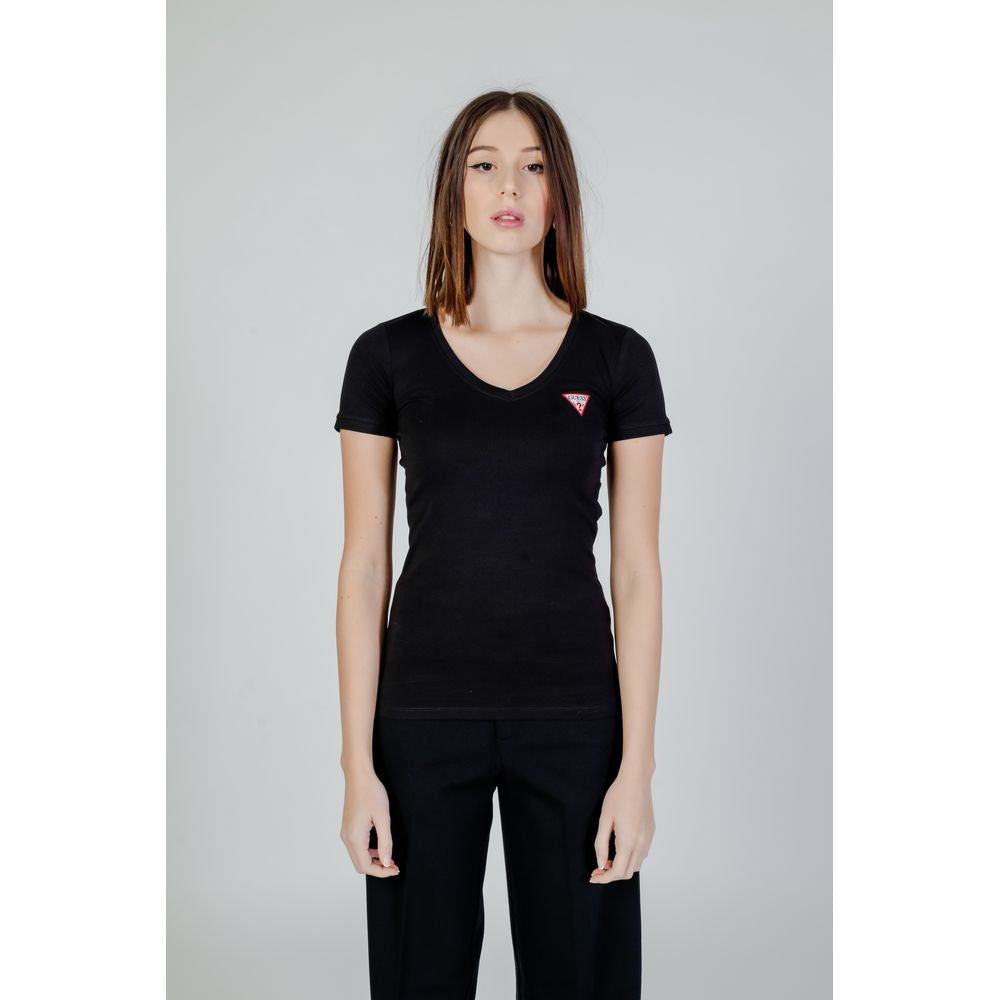 Guess Black Cotton T-Shirt $123.00 Guess Luzworld
