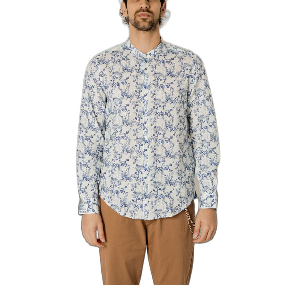 Gianni Lupo Blue Linen Shirt $170.00 Gianni Lupo Luzworld