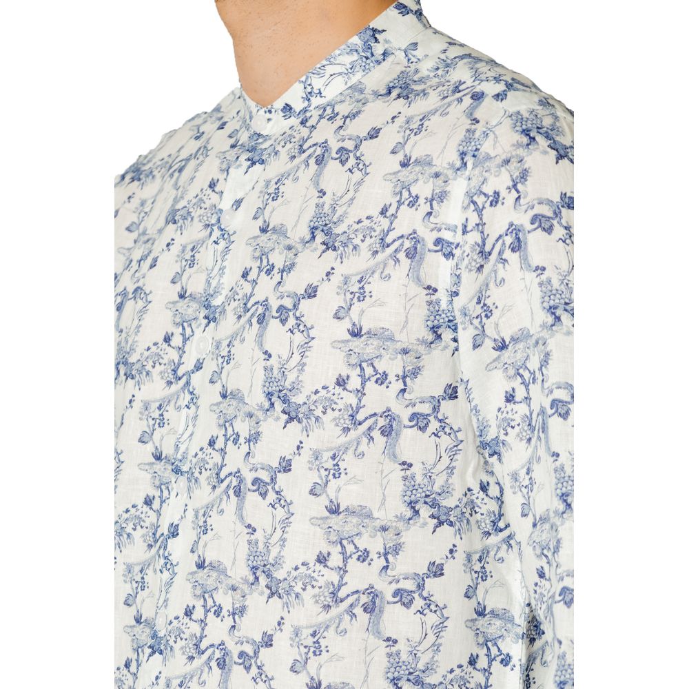 Gianni Lupo Blue Linen Shirt $170.00 Gianni Lupo Luzworld