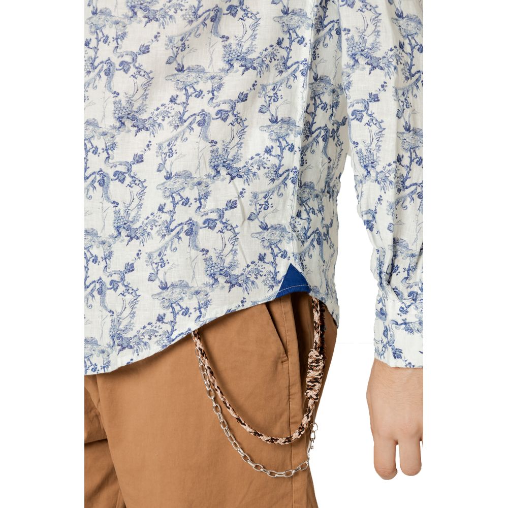 Gianni Lupo Blue Linen Shirt $170.00 Gianni Lupo Luzworld