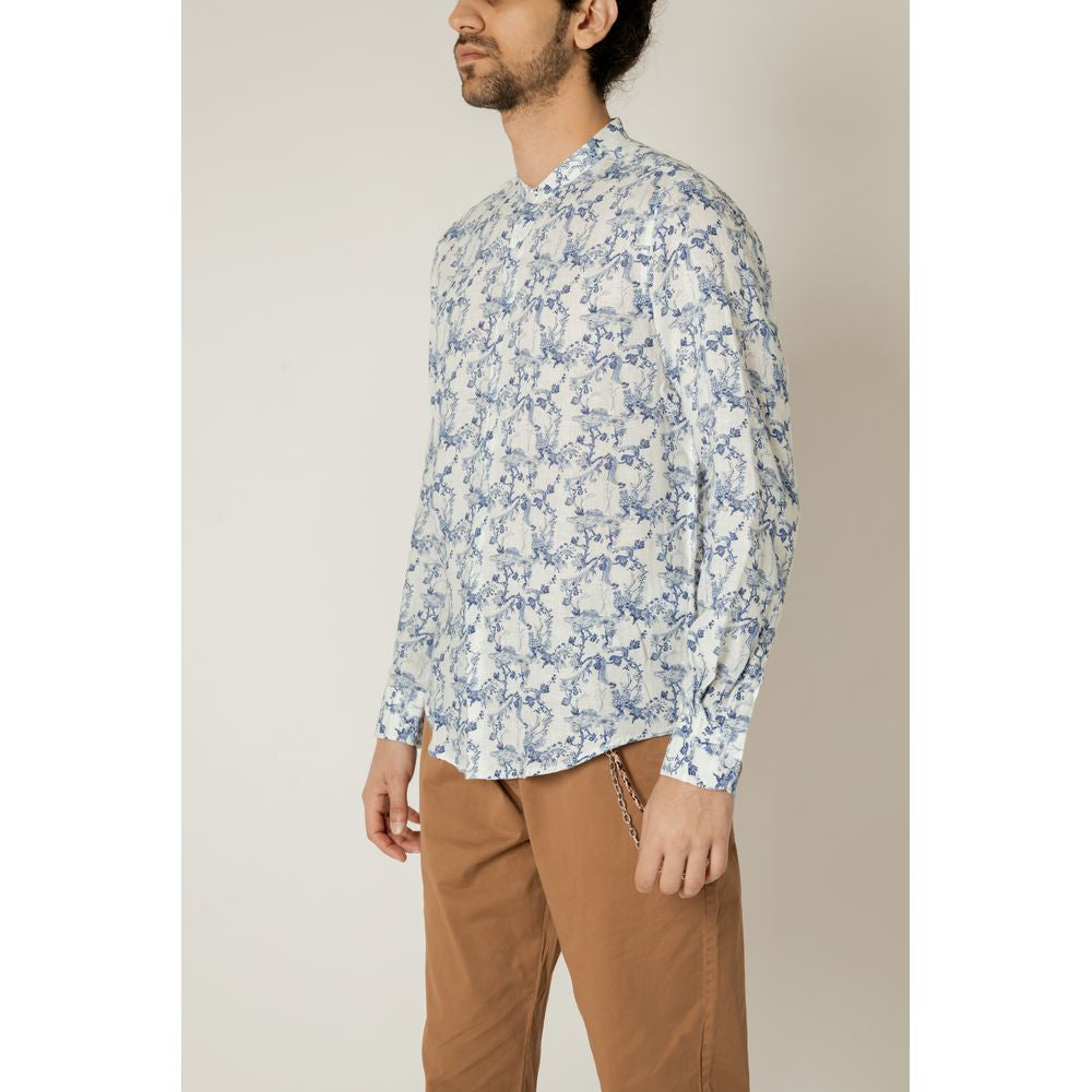 Gianni Lupo Blue Linen Shirt $170.00 Gianni Lupo Luzworld