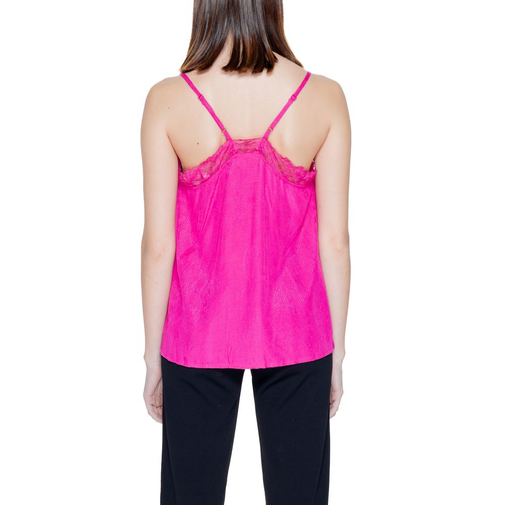 Vila Clothes Pink Viscose Tank Top $116.00 Vila Clothes Luzworld