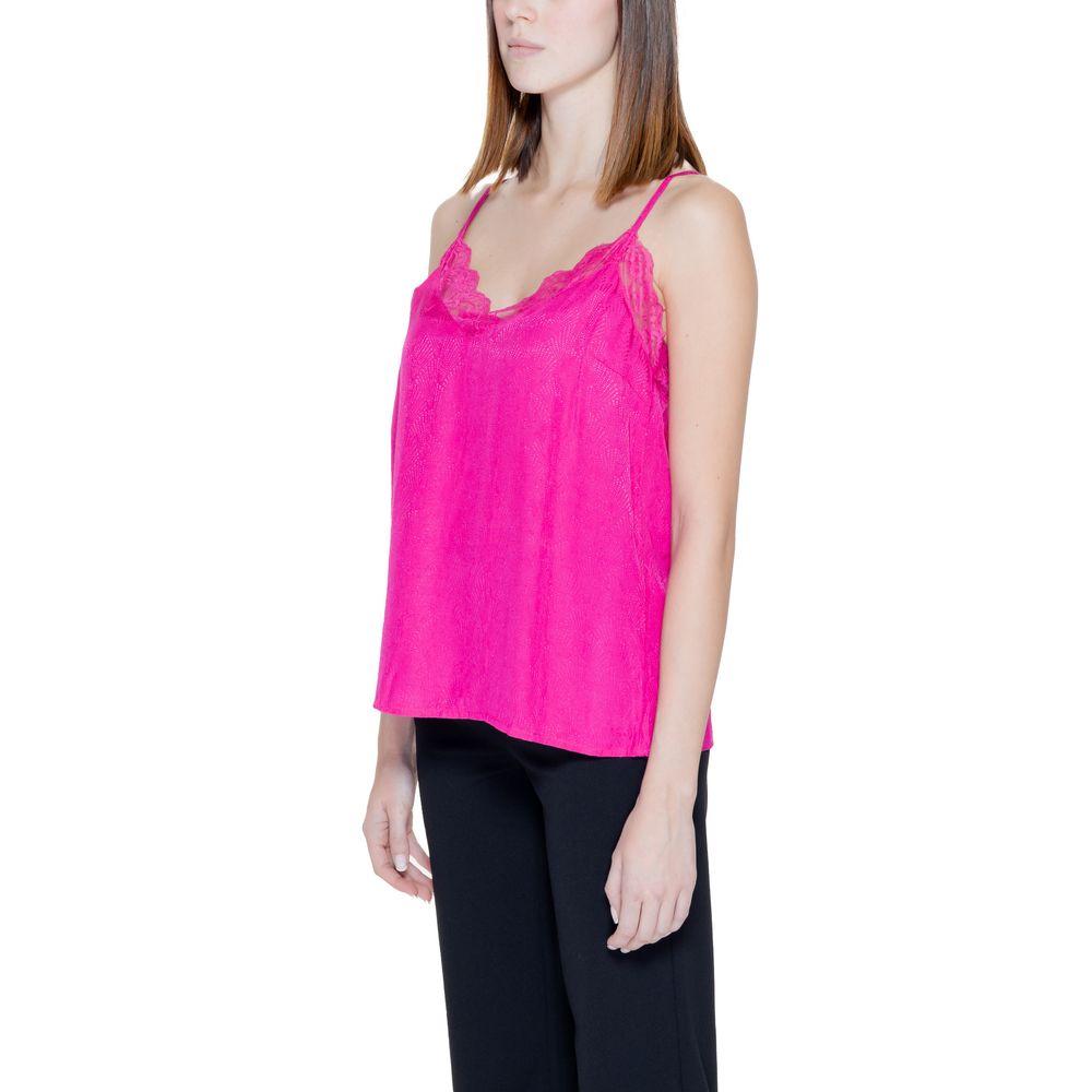Vila Clothes Pink Viscose Tank Top $116.00 Vila Clothes Luzworld