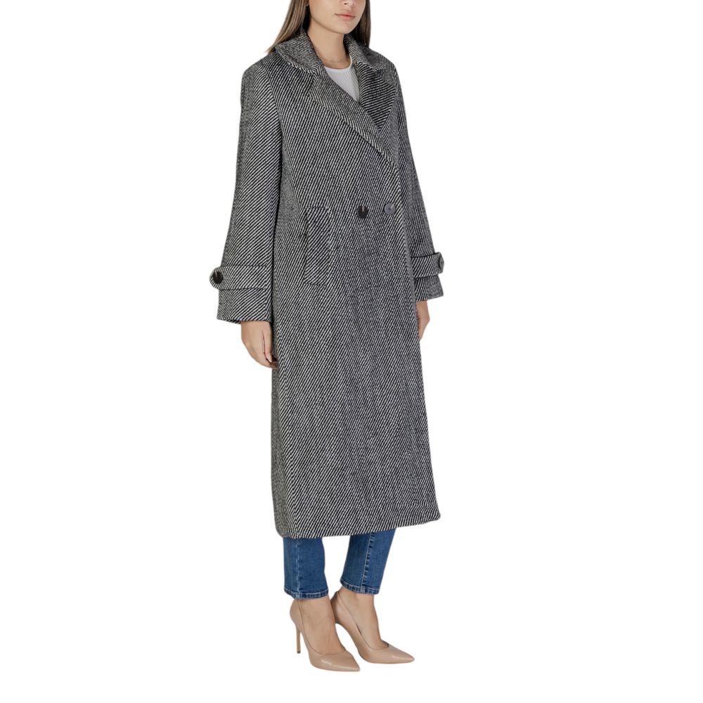 Vila Clothes Black Polyester Coat