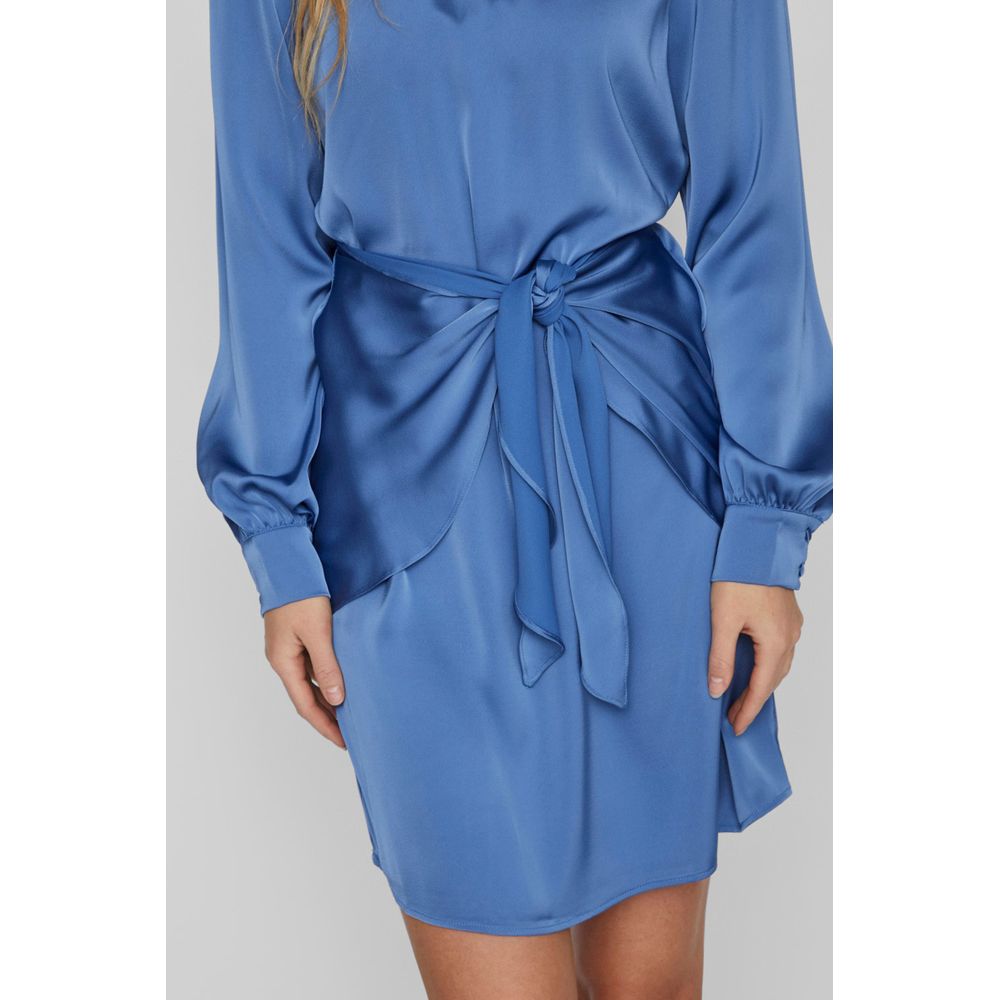 Vila Clothes Blue Recycled Polyester Short