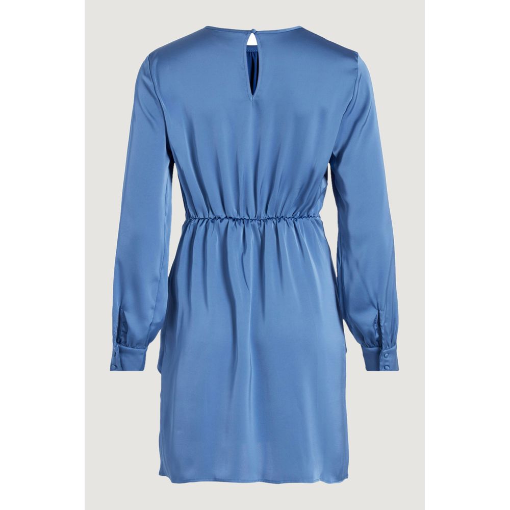 Vila Clothes Blue Recycled Polyester Short