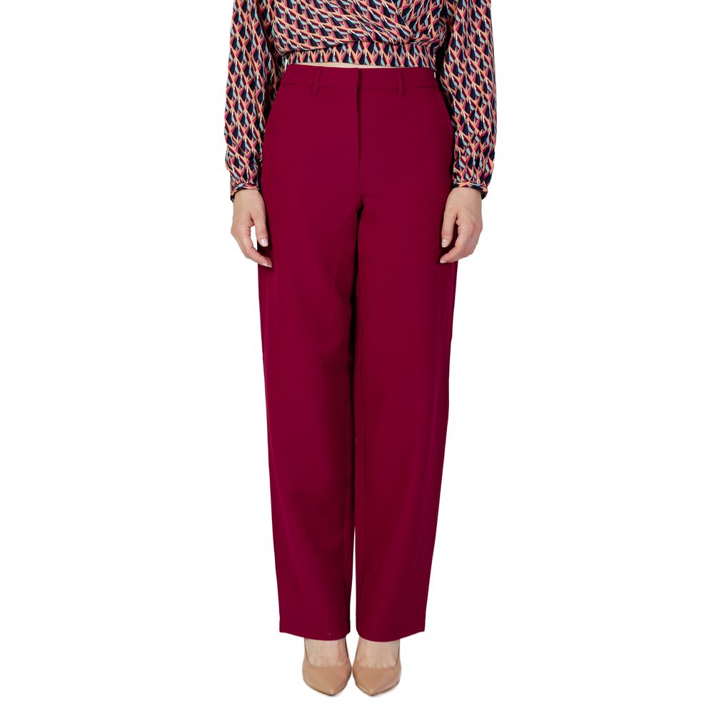 Vila Clothes Bordeaux Polyester Pant $128.00 Vila Clothes Luzworld