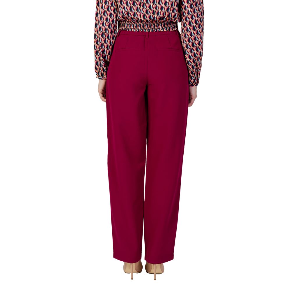 Vila Clothes Bordeaux Polyester Pant $128.00 Vila Clothes Luzworld