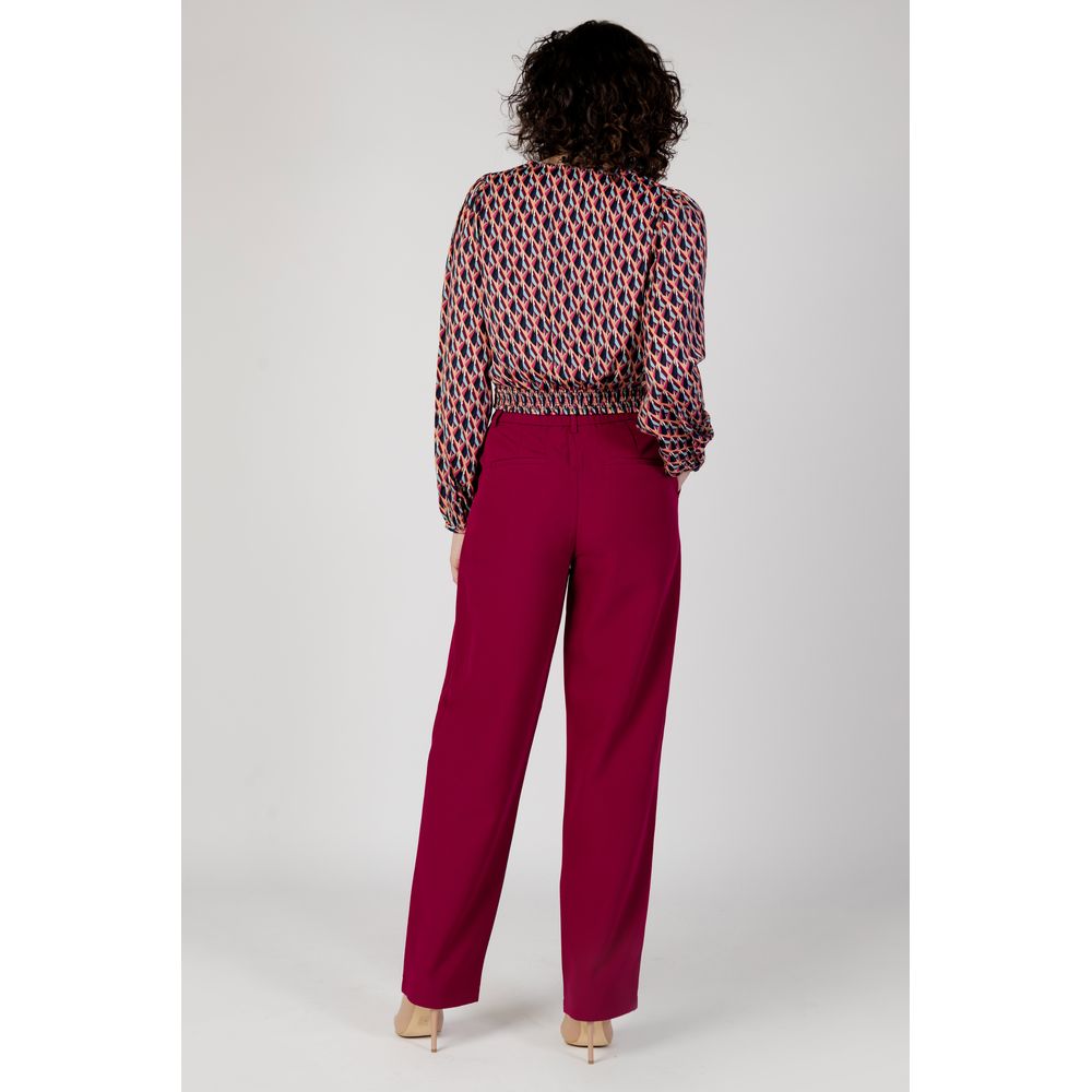 Vila Clothes Bordeaux Polyester Pant $128.00 Vila Clothes Luzworld