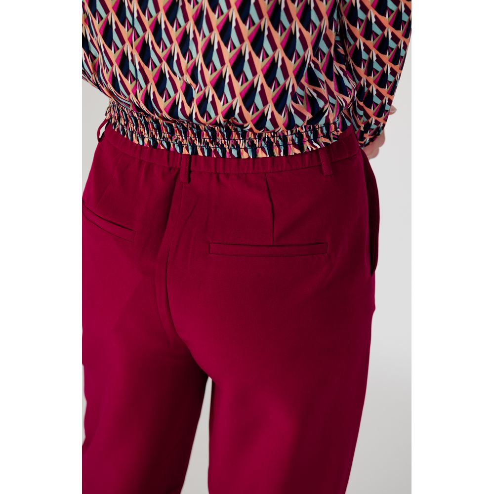Vila Clothes Bordeaux Polyester Pant $128.00 Vila Clothes Luzworld