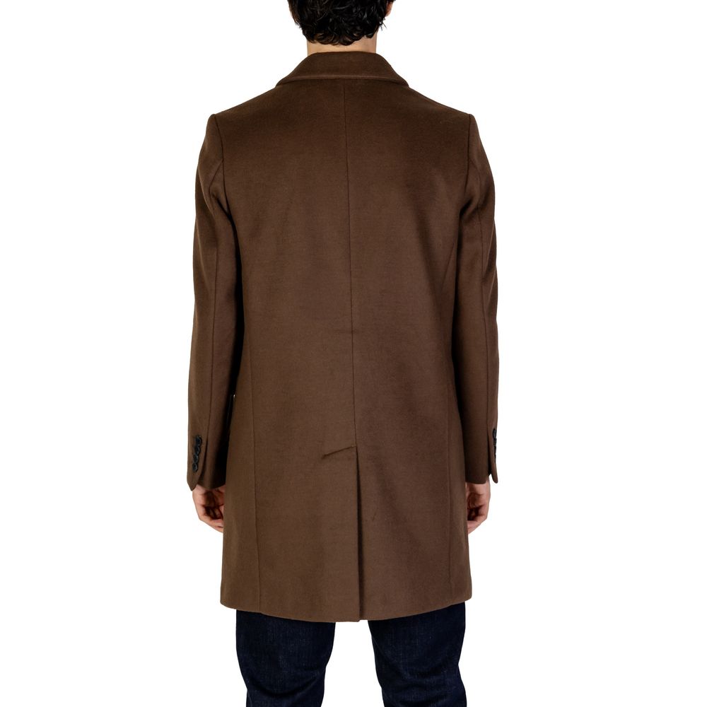 Antony Morato Brown Polyester Coat $598.00 Antony Morato Luzworld