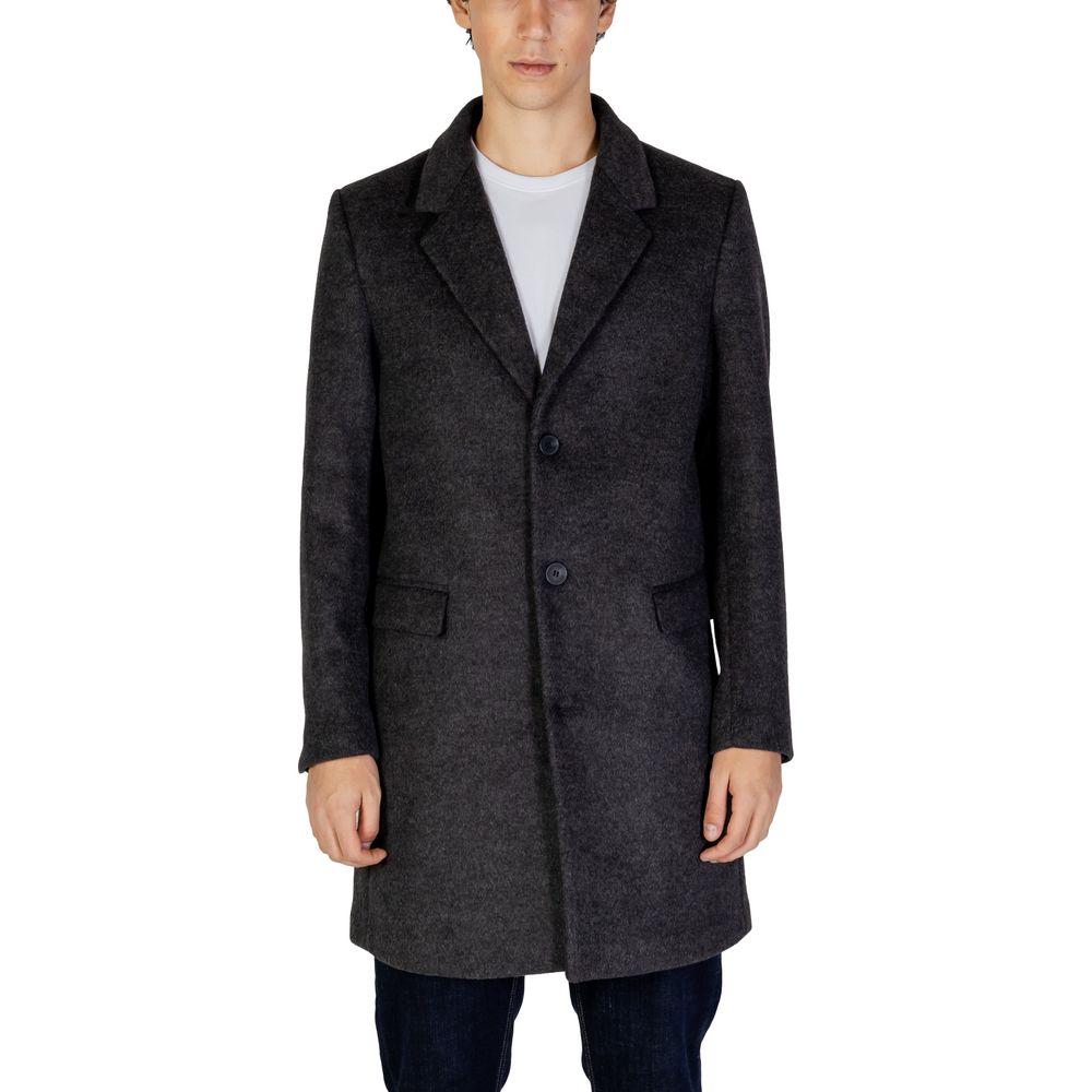 Antony Morato Gray Polyester Coat $598.00 Antony Morato Luzworld
