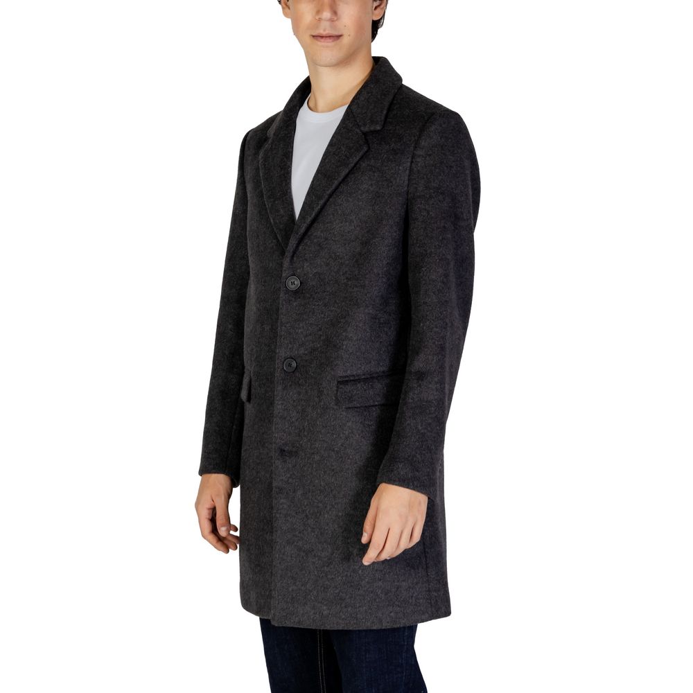 Antony Morato Gray Polyester Coat $598.00 Antony Morato Luzworld