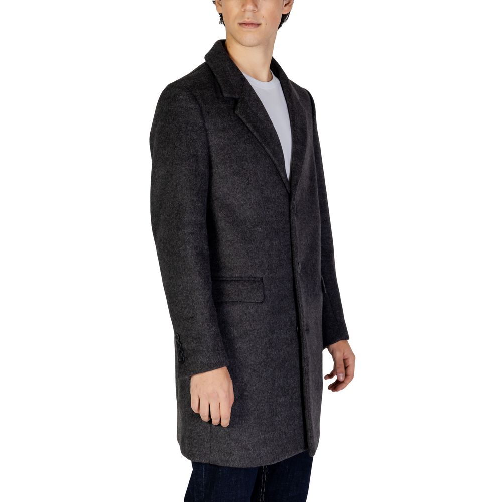 Antony Morato Gray Polyester Coat $598.00 Antony Morato Luzworld