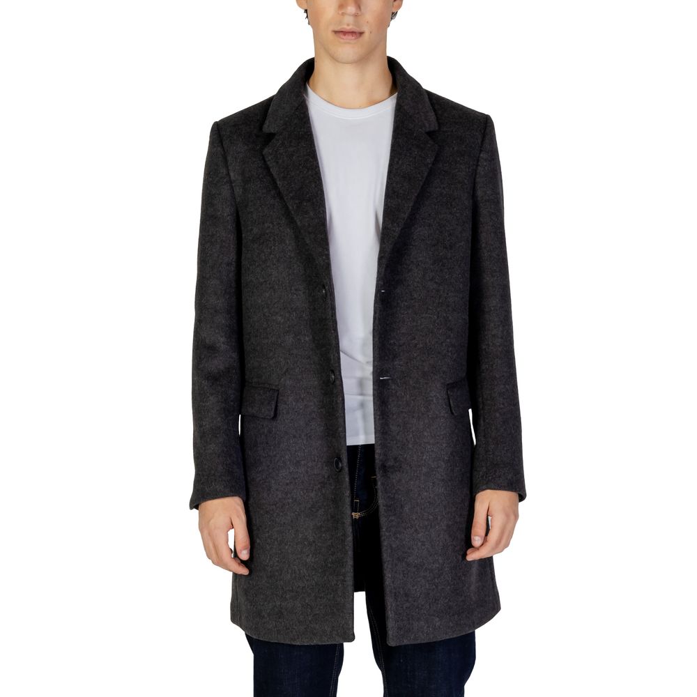 Antony Morato Gray Polyester Coat $598.00 Antony Morato Luzworld