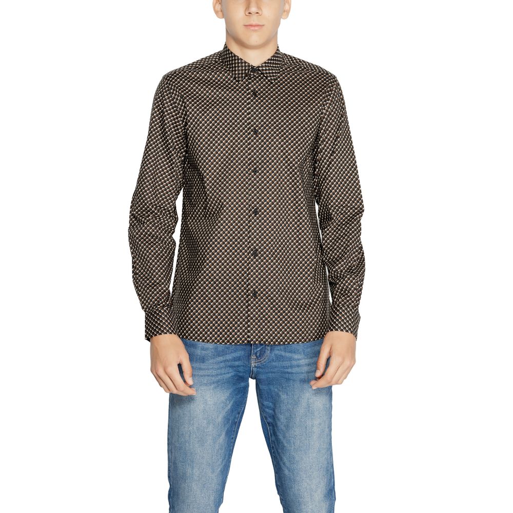 Antony Morato Brown Cotton Shirt $164.00 Antony Morato Luzworld