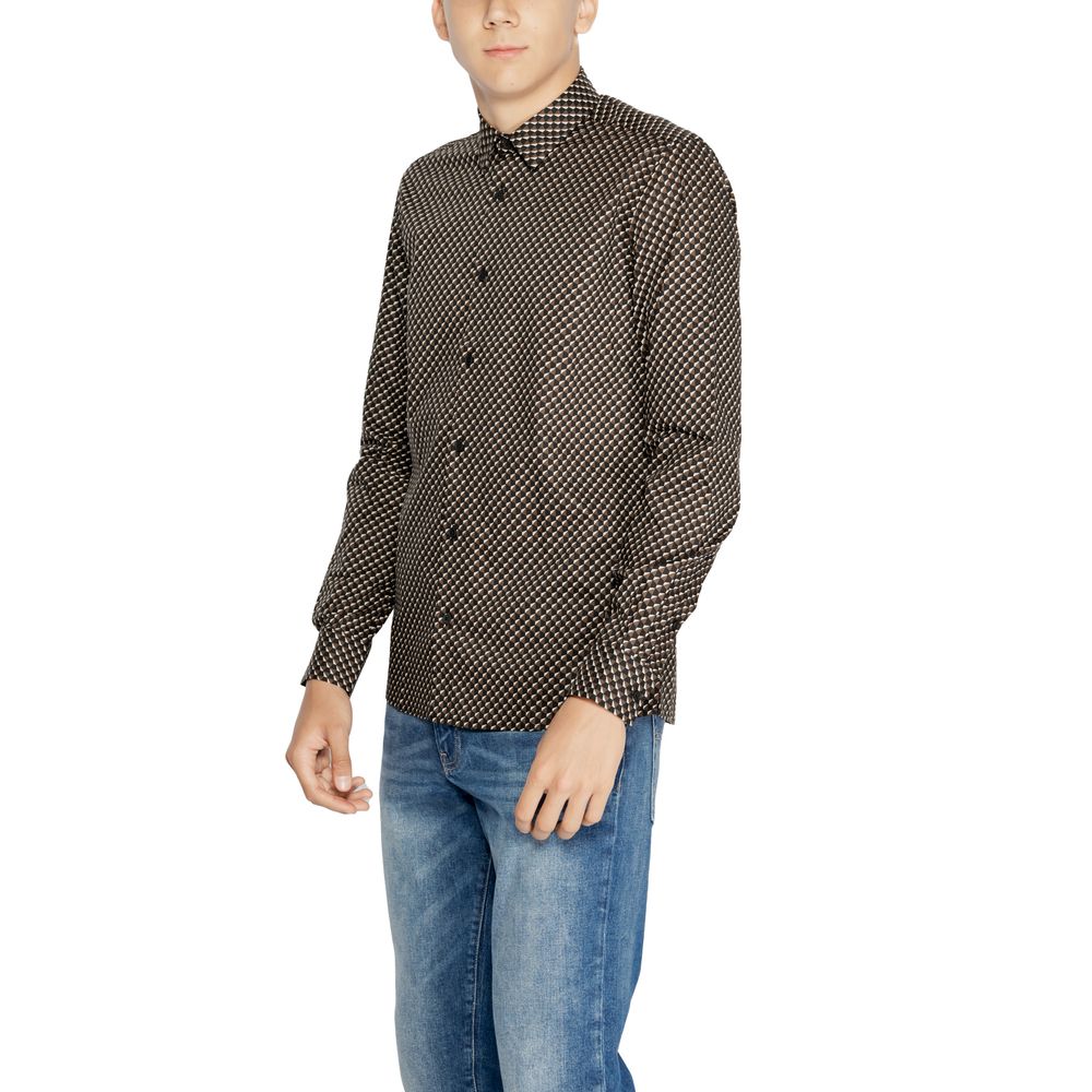Antony Morato Brown Cotton Shirt $164.00 Antony Morato Luzworld