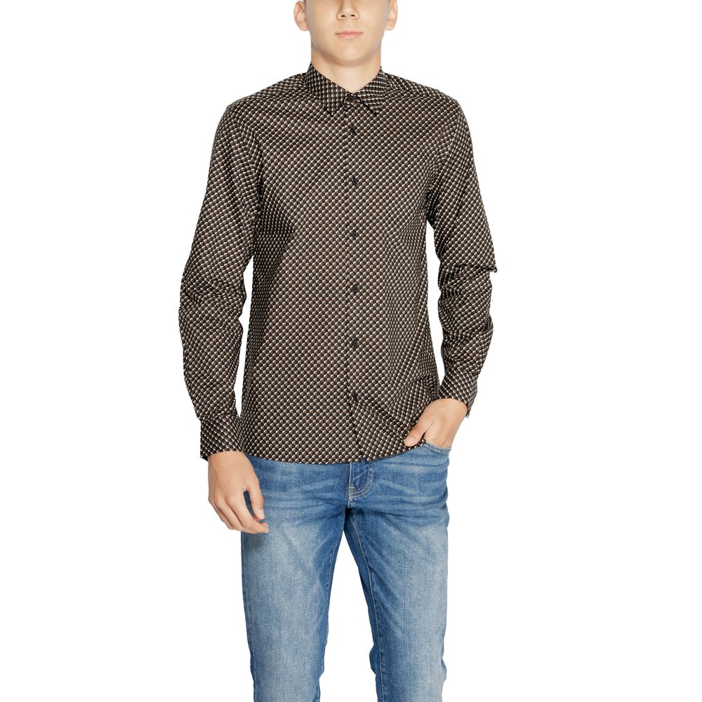 Antony Morato Brown Cotton Shirt $164.00 Antony Morato Luzworld
