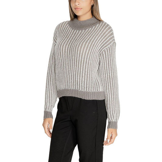 Jacqueline De Yong Gray Polyester Sweater $124.00 Jacqueline De Yong Luzworld