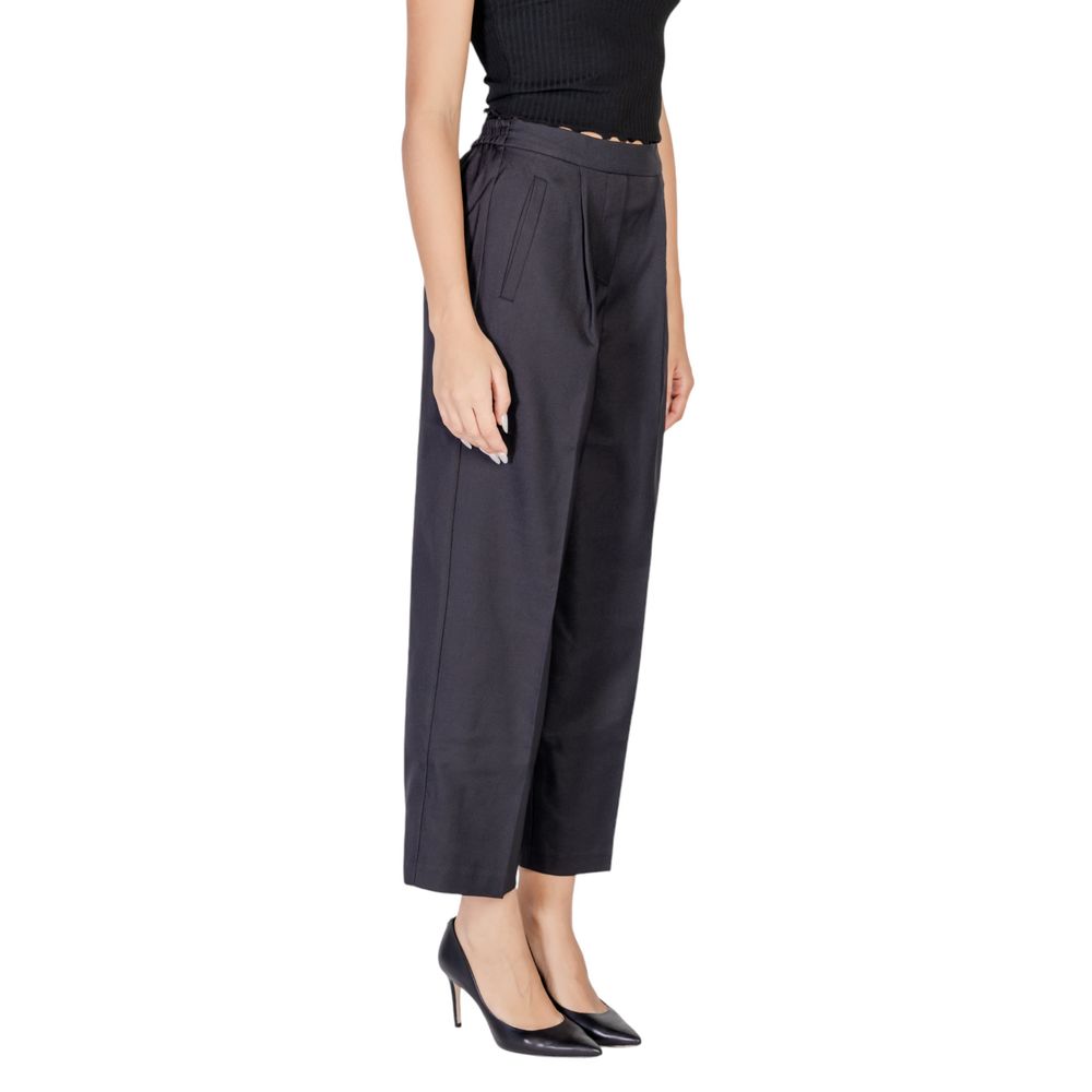 ICHI Black Polyester Pant $166.00 ICHI Luzworld