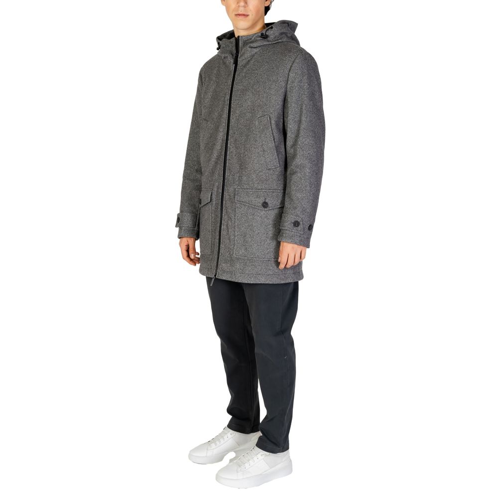 Hamaki-Ho Gray Polyester Coat $257.00 Hamaki-Ho Luzworld