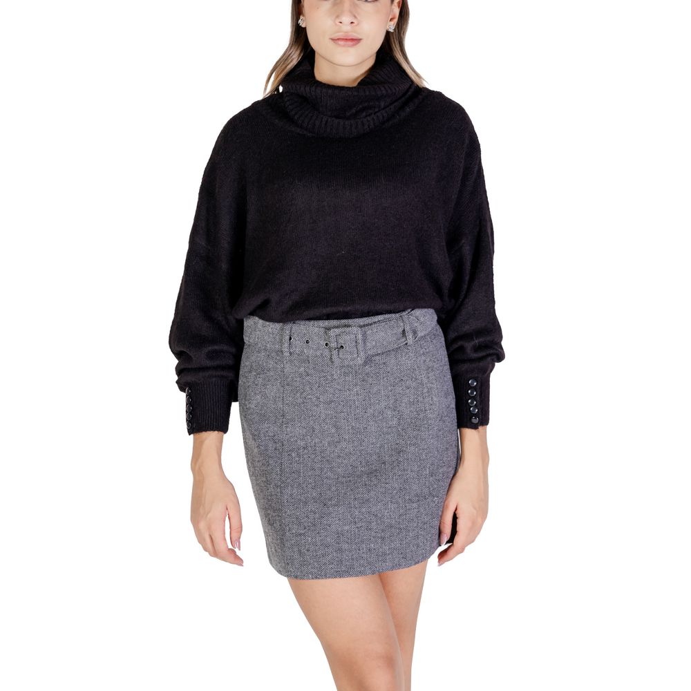 ICHI Black Marabou Turtleneck $143.00 ICHI Luzworld