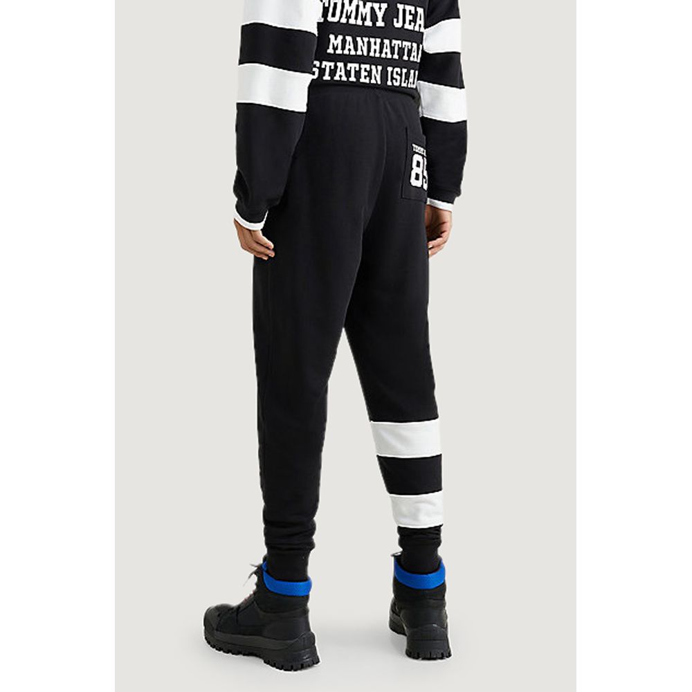 Tommy Hilfiger Jeans Black Cotton Joggers Workout Pant $200.00 Tommy Hilfiger Jeans Luzworld