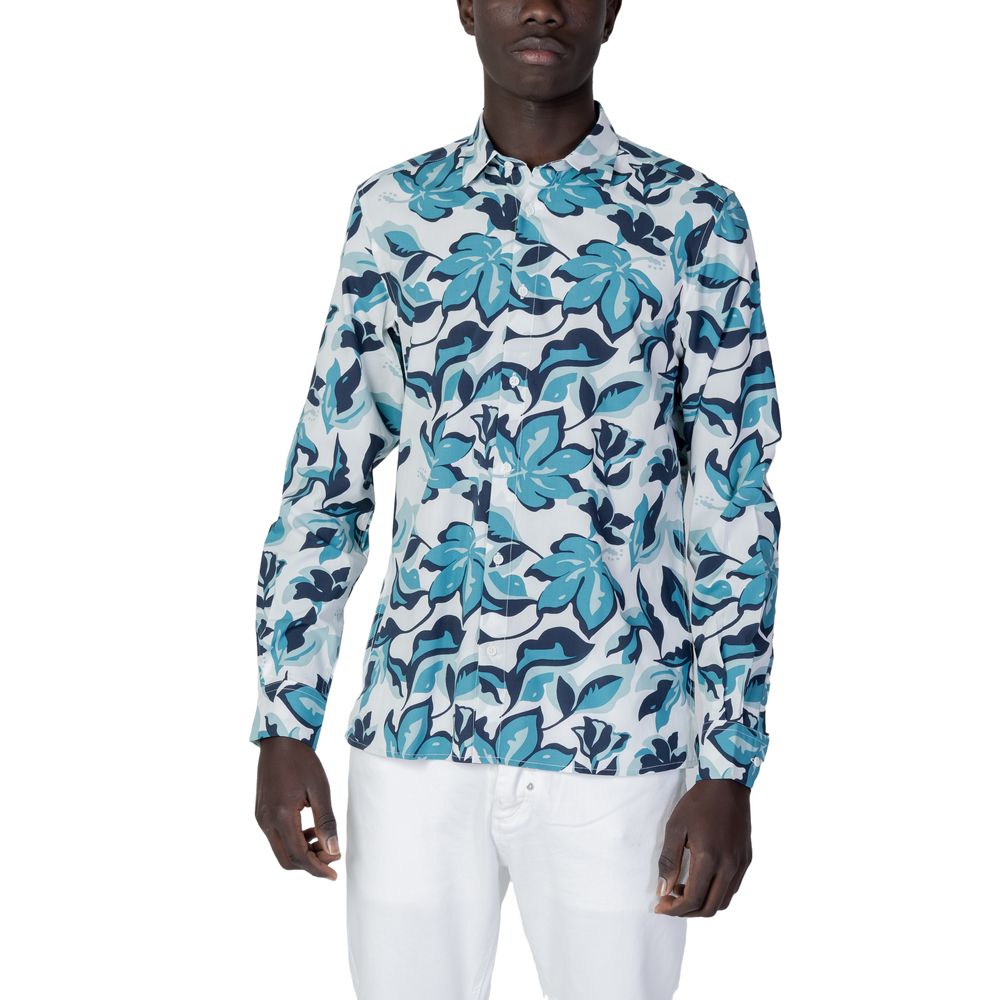 Antony Morato Blue Viscose Shirt $166.00 Antony Morato Luzworld