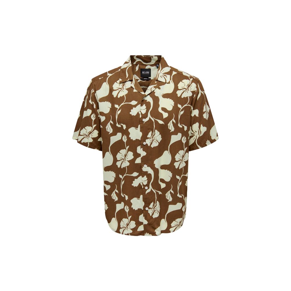Only & Sons Brown Viscose Shortsleeve $116.00 Only & Sons Luzworld