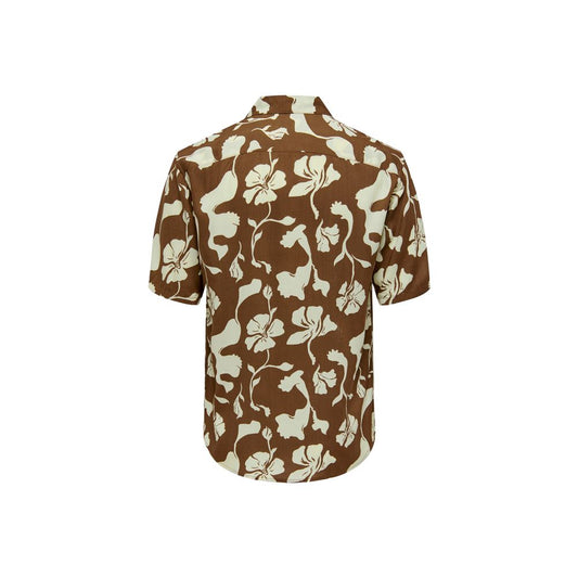 Only & Sons Brown Viscose Shortsleeve $116.00 Only & Sons Luzworld