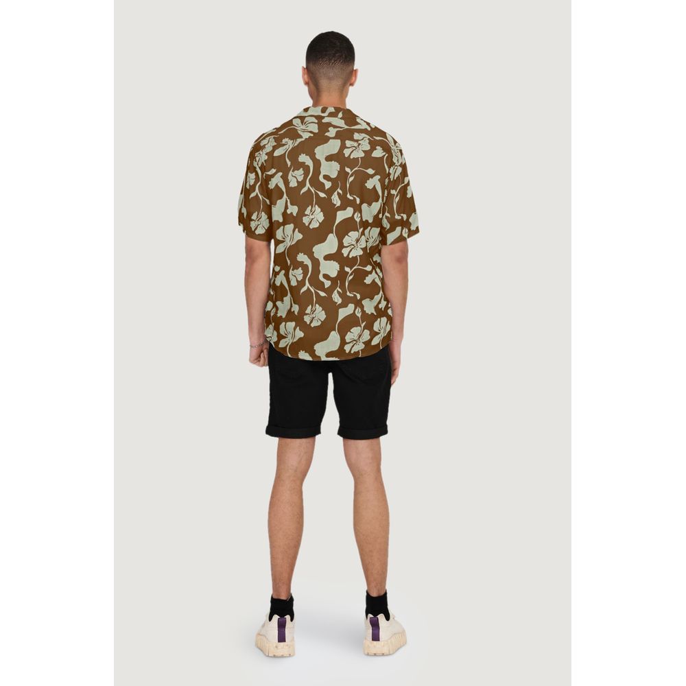 Only & Sons Brown Viscose Shortsleeve $116.00 Only & Sons Luzworld