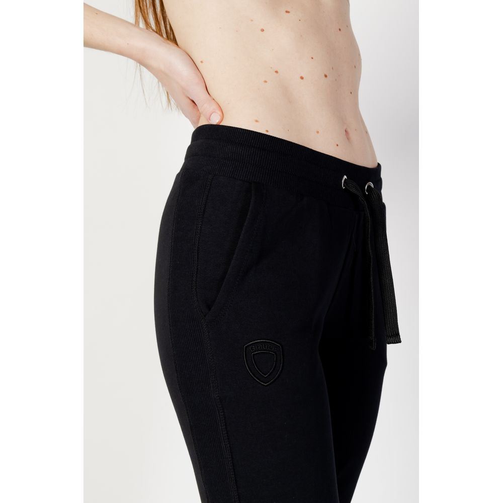 Blauer Black Cotton Joggers Workout Pant $228.00 Blauer Luzworld