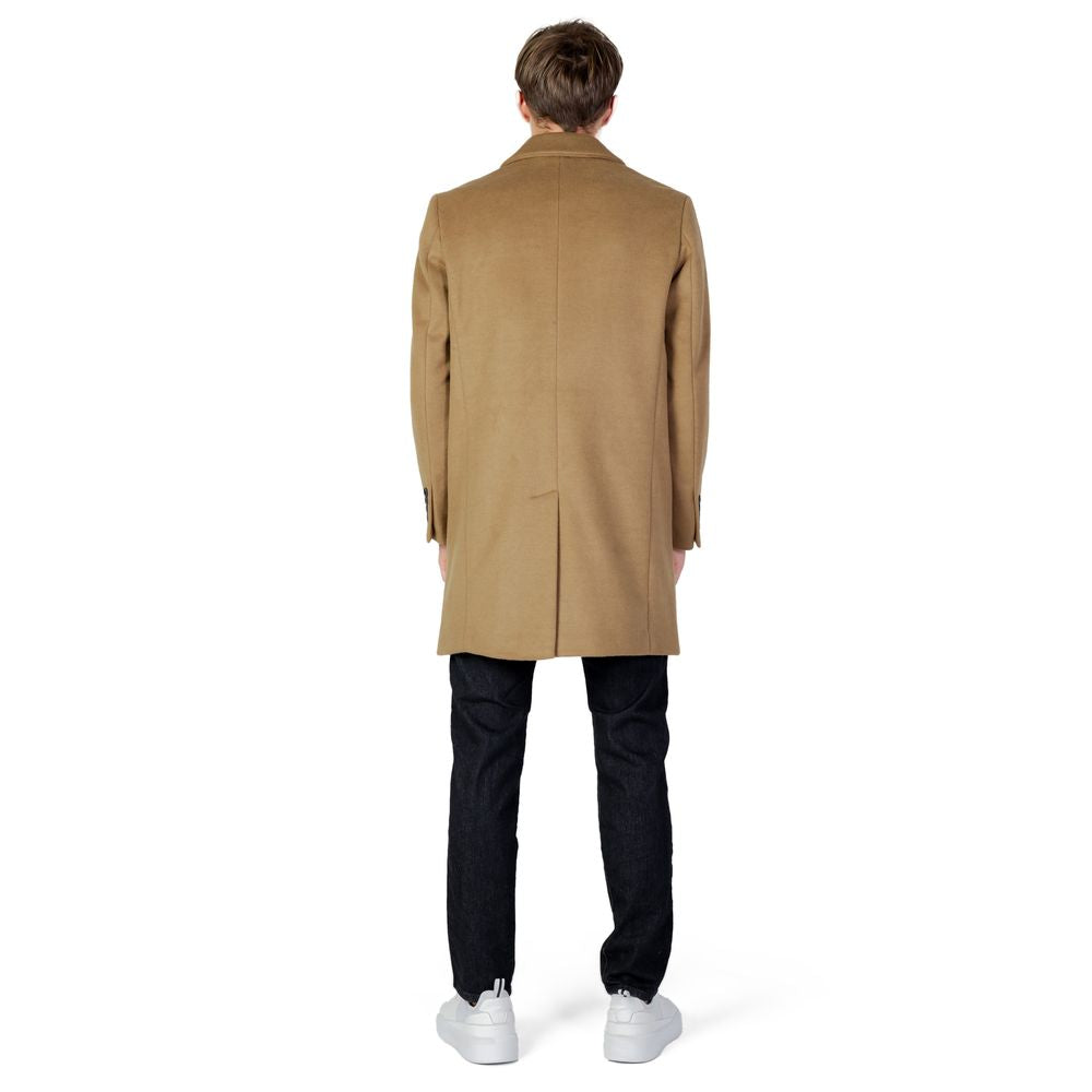 Antony Morato Beige Polyester Coat $628.00 Antony Morato Luzworld