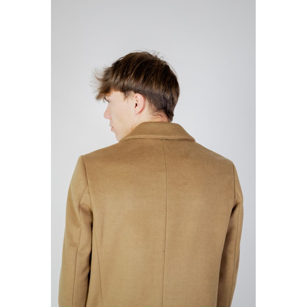 Antony Morato Beige Polyester Coat $628.00 Antony Morato Luzworld