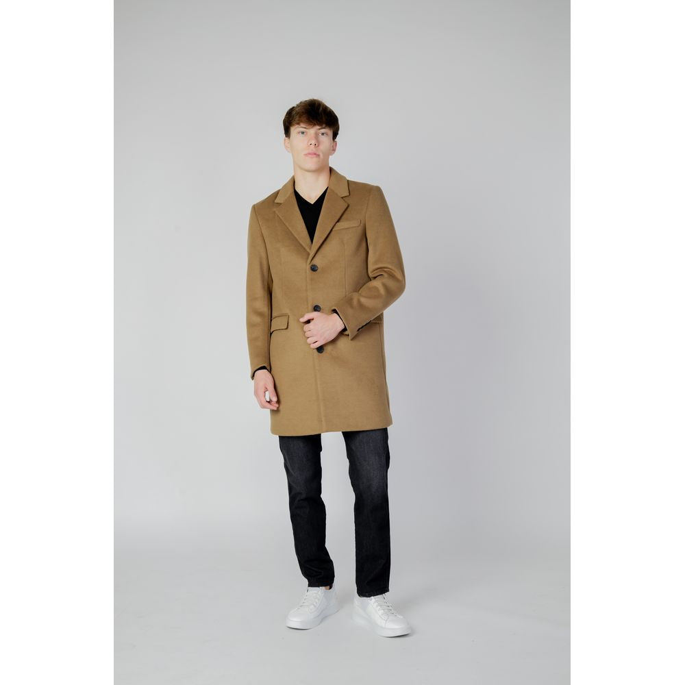 Antony Morato Beige Polyester Coat $628.00 Antony Morato Luzworld