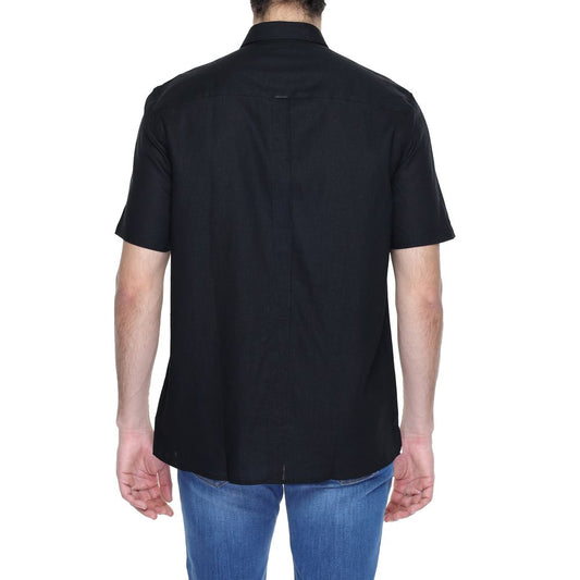 Antony Morato Black Linen Shortsleeve $166.00 Antony Morato Luzworld