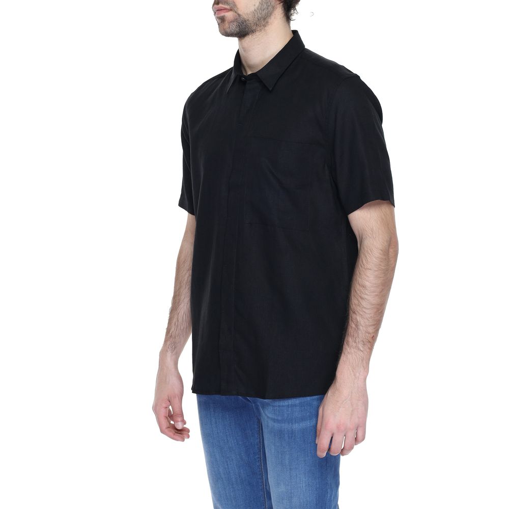 Antony Morato Black Linen Shortsleeve $166.00 Antony Morato Luzworld