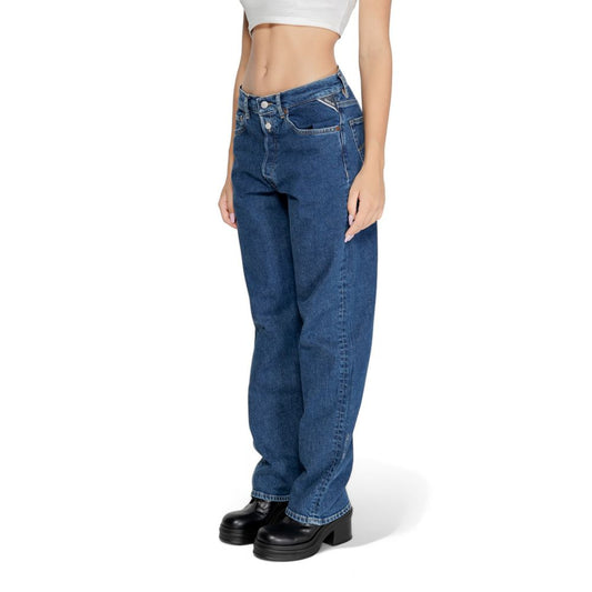 Replay Blue Cotton Mom Jean $253.00 Replay Luzworld