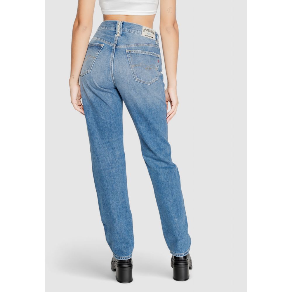 Replay Blue Cotton Mom Jean $253.00 Replay Luzworld