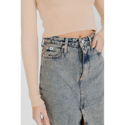 Calvin Klein Jeans Blue Cotton Skirt $256.00 Calvin Klein Jeans Luzworld