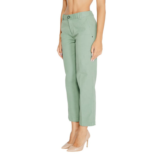 Street One Turquoise Cotton Pant $171.00 Street One Luzworld
