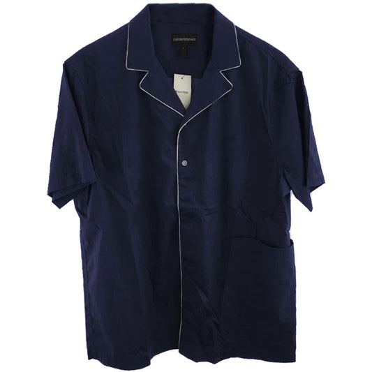 Emporio Armani Blue Cotton Shirt $237.00 Emporio Armani Luzworld