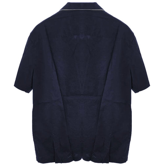 Emporio Armani Blue Cotton Shirt $237.00 Emporio Armani Luzworld