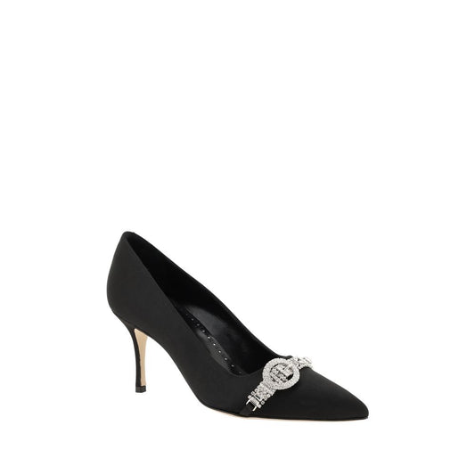 Manolo Blahnik Black Asapump Satin Pumps $2413.00 Manolo Blahnik Luzworld