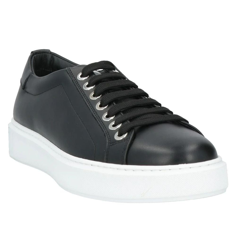 Les Hommes Black Calfskin Men Sneaker $676.00 Les Hommes Luzworld